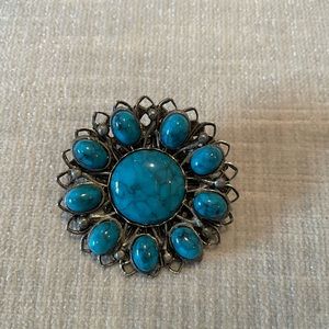 Real turquoise Brooch.